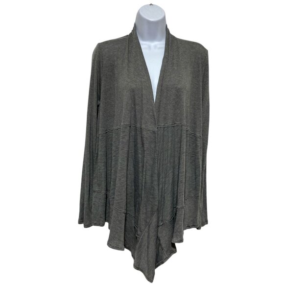 Cosmopolitan-Women's Large Open Cardigan Grey Long Sleeve-Polyester, Rayon - Picture 2 of 5